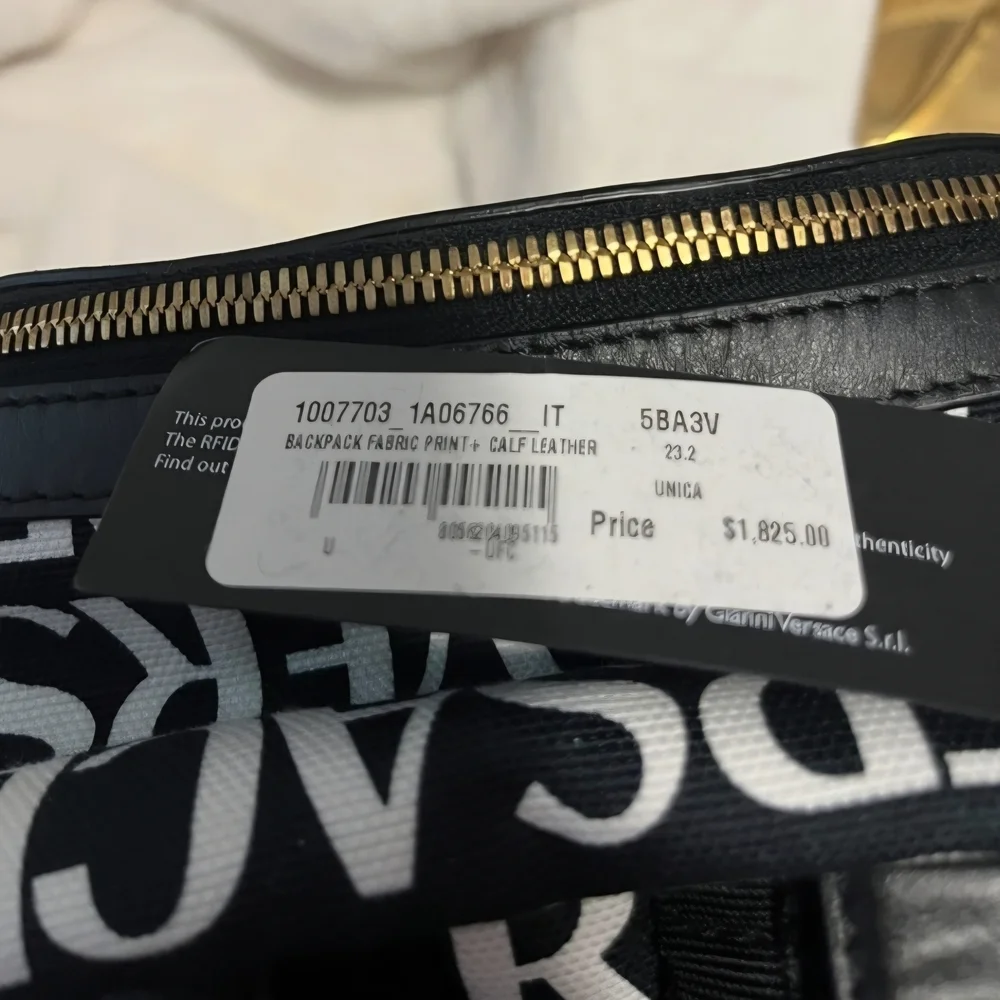 Versace Monogrammed Backpack with Gold Hardware and Black Leather (BRAND NEW ) - Picture 3 of 16